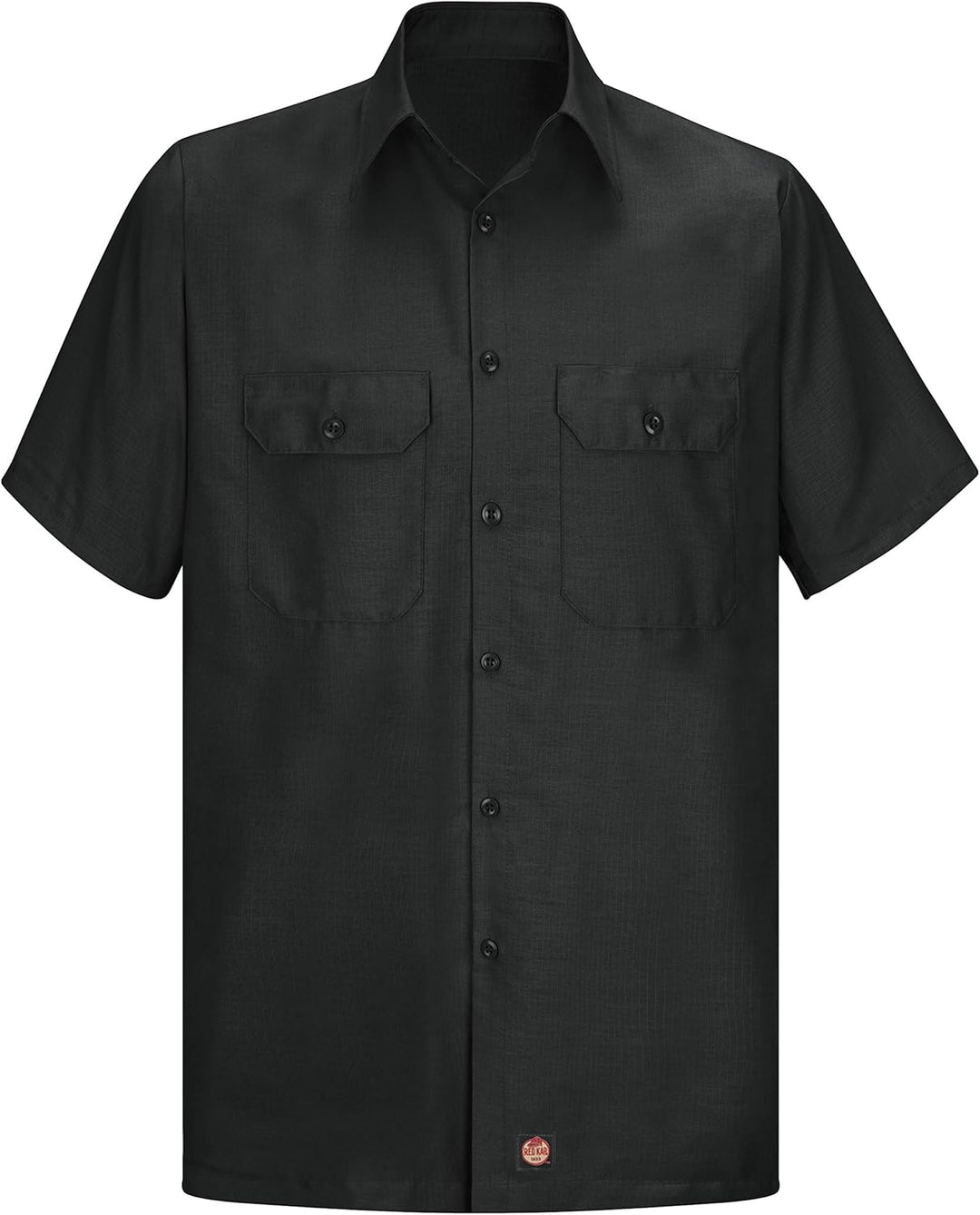 Red Kap Herren Industrial Regular Fit Kurzarm Button-Down-Arbeitshemd 3XL Grosse Grössen Schwarz, 3X