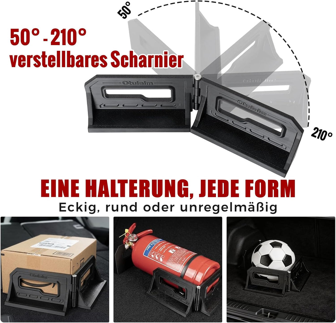 Mehrzweck Kofferraum Organizer & Gepäckfixierung - 50° bis 210° Verstellbare Halterung - Robustes PE