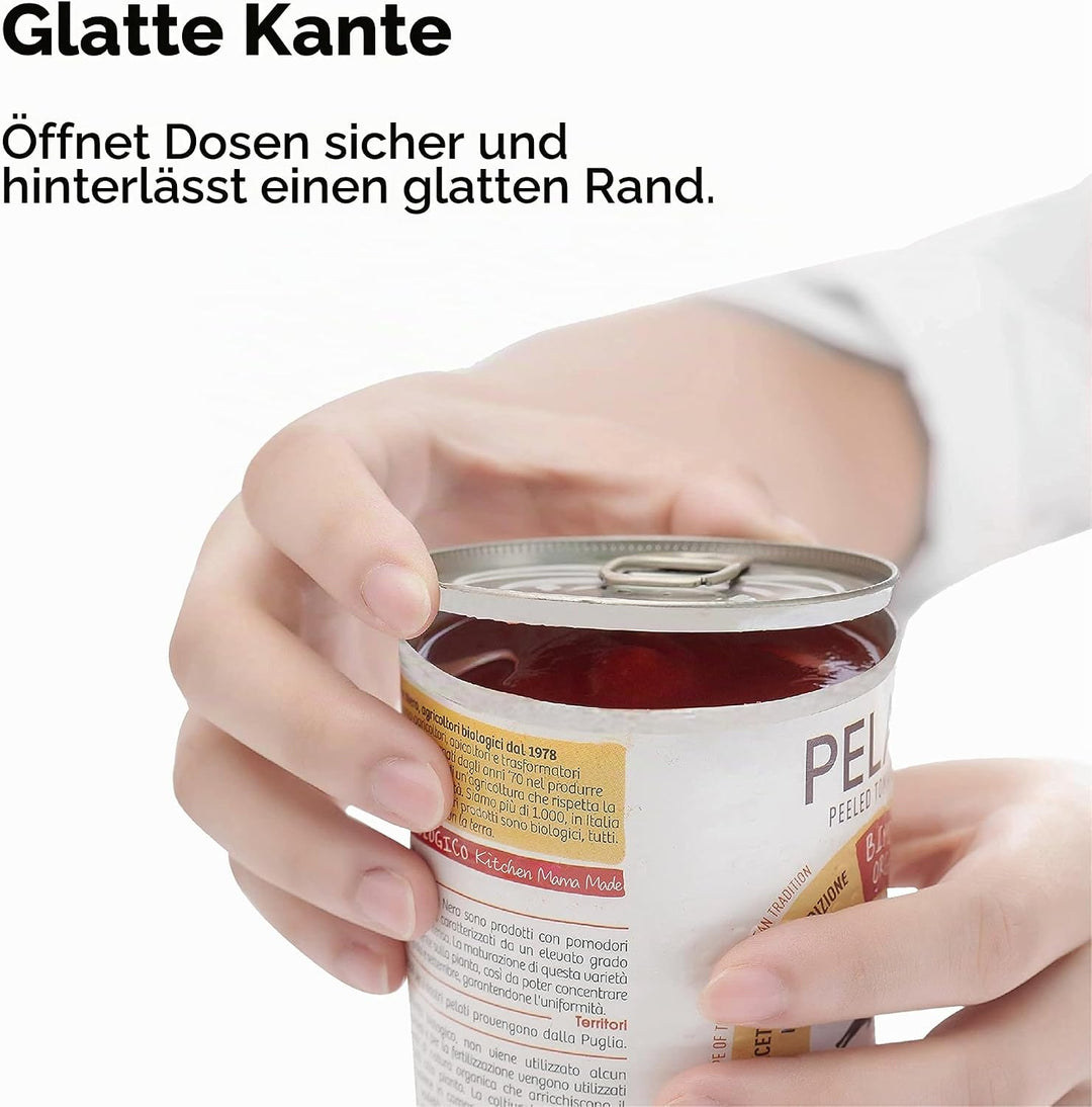 Kitchen Mama Elektrischer Dosenöffner V2 - Verbesserte Klinge öffnet jede Dosenform, Dosenöffner ohn