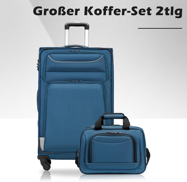 COOLIFE Koffer Trolley Koffer Reisekoffer von 4 Rollen Stoffkoffer Handgepäck TSA-Schloss Der Koffer