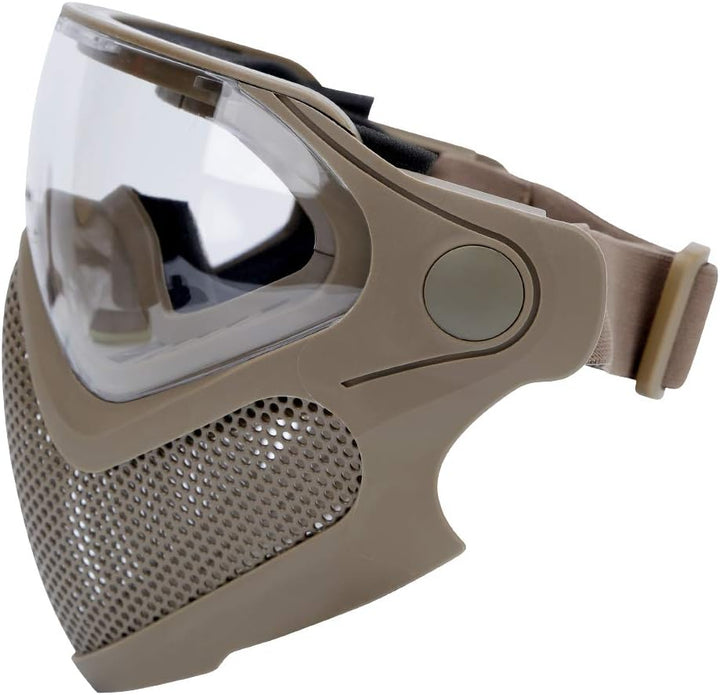 ATAIRSOFT Airsoft 2 Modi Taktische Sicherheit Schutz Vollmaske Antibeschlagbrille Set mit 3 Wechselo