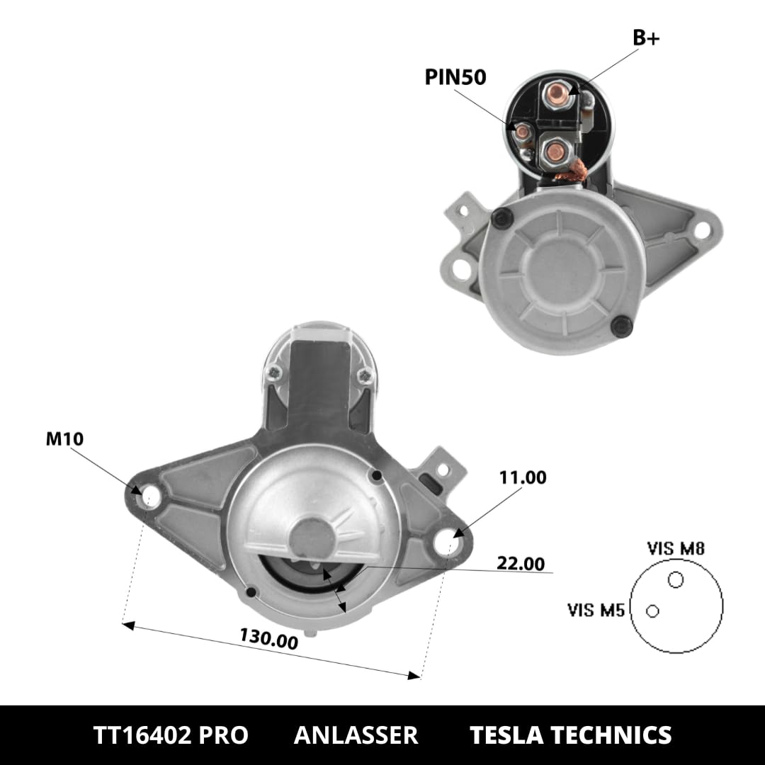 TT16402 PRO. ANLASSER 12V, Anlasser für Auto 1.10 KW, kompatibel mit PEUGEOT, TOYOTA, Anlasser Preis
