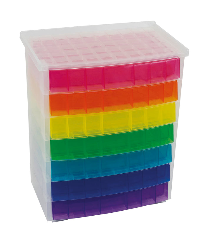 TimeTEX - Schubladen-Box Regenbogen | Schubladen-Box in 7 Farben, ideal für die Organisation und als