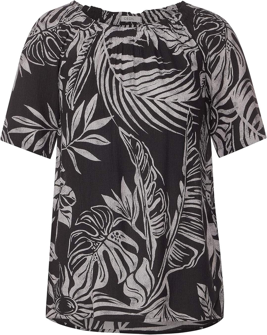 Cecil Damen Sommerbluse Bedruckt XXL Carbon Grey, XXL Carbon Grey