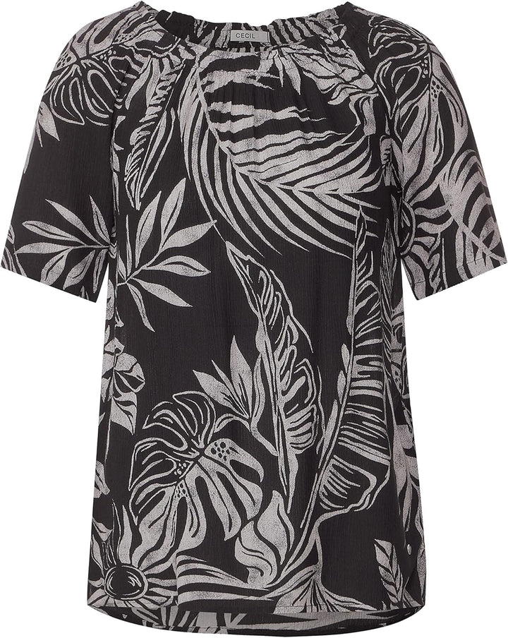 Cecil Damen Sommerbluse Bedruckt XXL Carbon Grey, XXL Carbon Grey