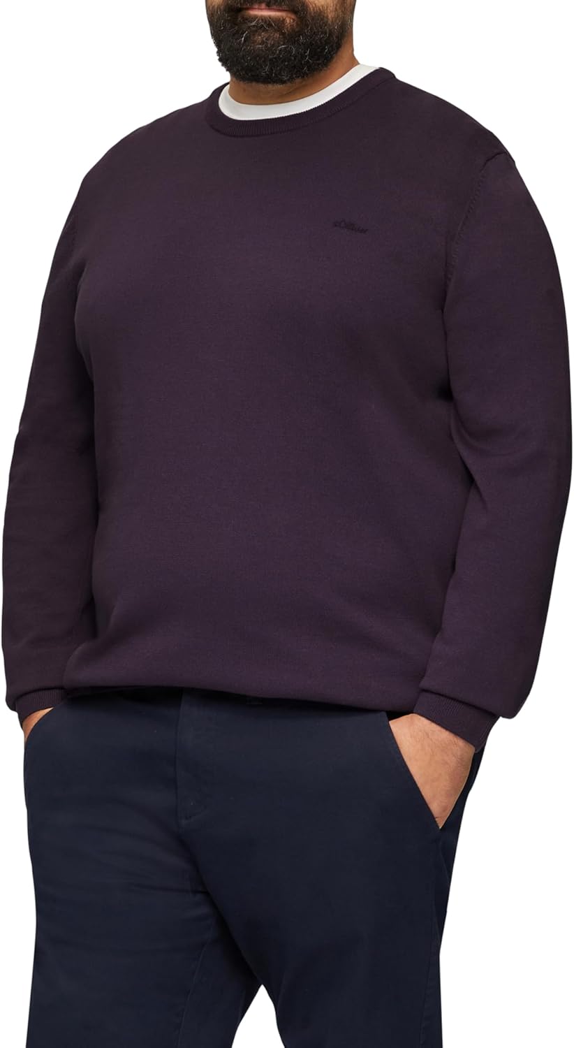 s.Oliver Pullover mit Crew Neck Herren XXL Grau, XXL Grau