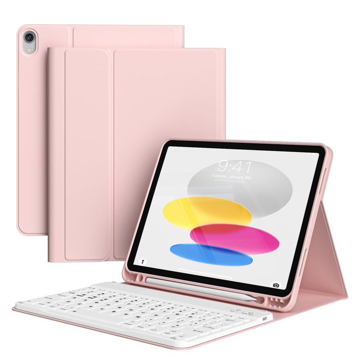 Hülle mit Tastatur für iPad A16 2025 / iPad 11./10. Generation 2022 10,9 Zoll, Magnetisch Bluetooth-