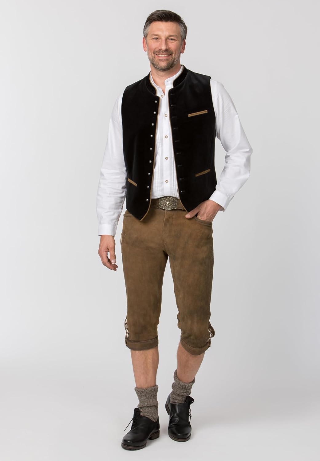 Stockerpoint Ricardo Herren Trachtenweste, Schwarz