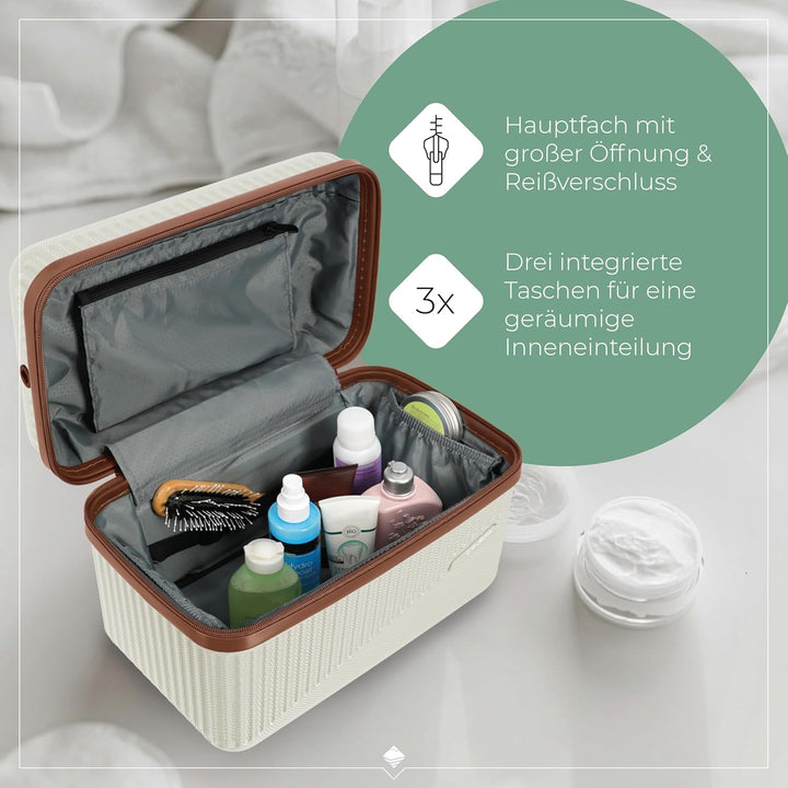 travelite Beautycase Hartschale Handgepäck, Bali, Kosmetikkoffer mit Organizer -und Aufsteckfunktion