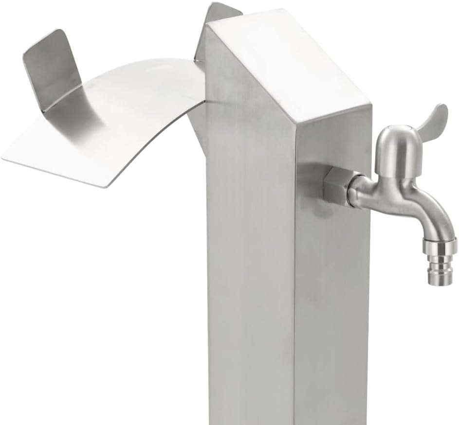 vidaXL Wassersäule Edelstahl 95 cm Wasserzapfstelle Wasserzapfsäule Brunnen