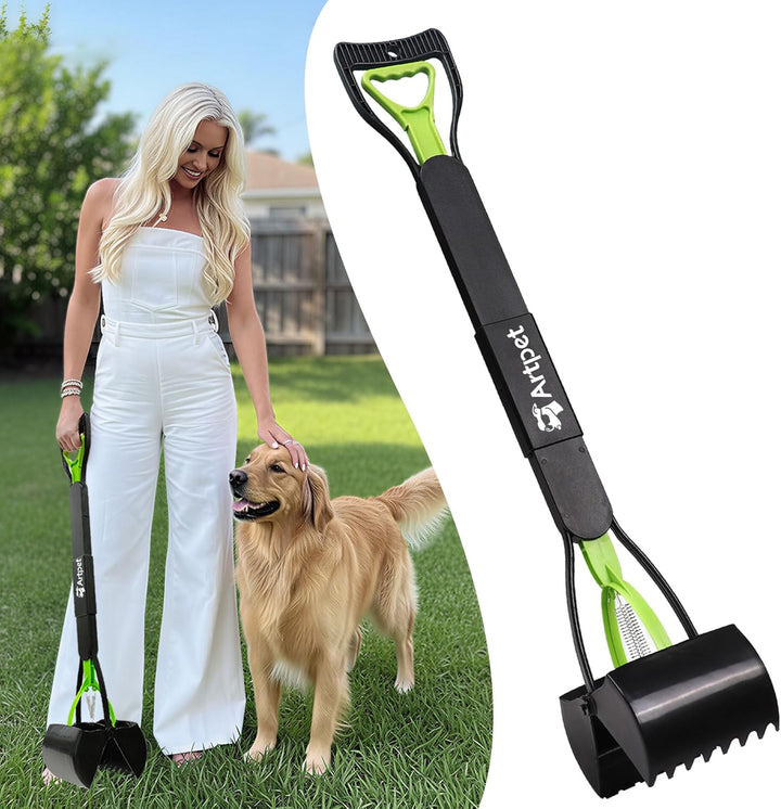 Hundekotsammler mit langem Griff – Faltbare Hundekotschaufel, Kein Bücken, Für Gras, Erde, Sand & Ki