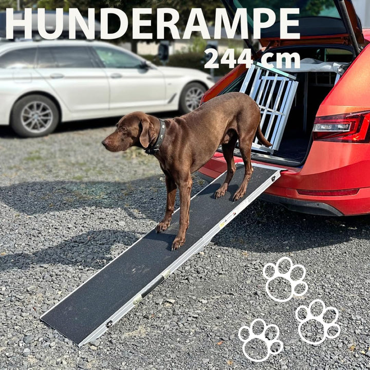 Petigi Hunderampe Hundetreppe Auto Kofferraum Treppen Rampe Einstiegshilfe für Hunde Klappbar Alumin