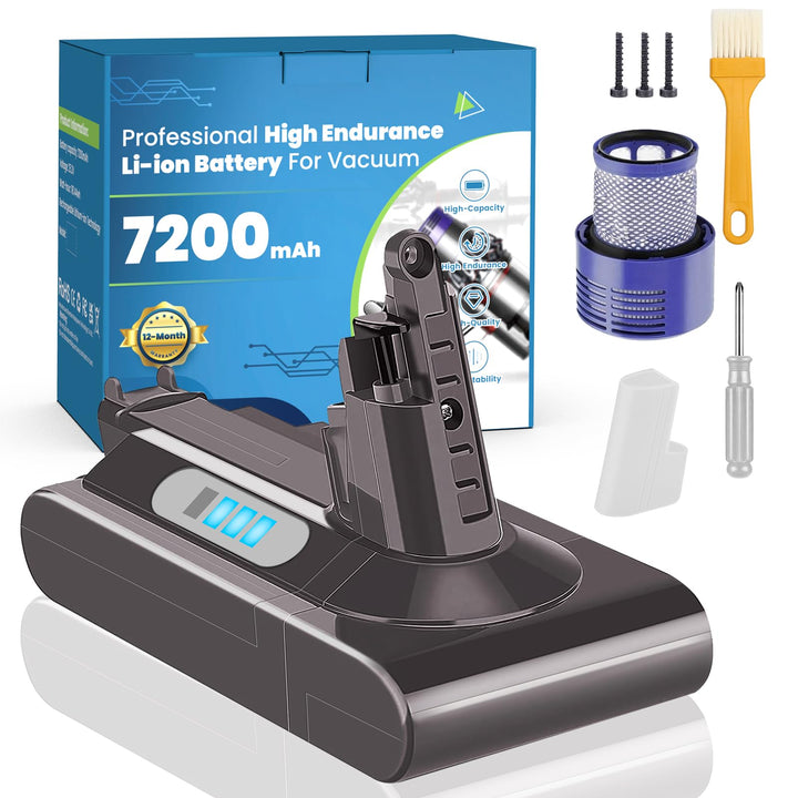 Ersatzakku für Dyson V10, 7200mAh V10 Animal/Absolute/Motorhead SV12 V10 Fluffy Cordless Stick Vaccu