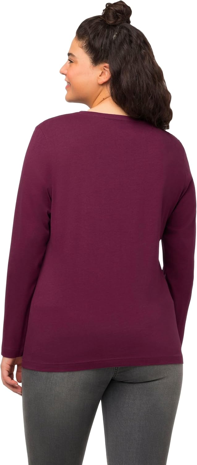 Ulla Popken Damen Sweatshirts 713963 Sweatshirt 42-44 Dunkle Beere, 42-44 Dunkle Beere