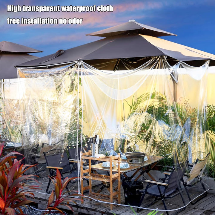 Gewächshaus Gartenmöbel Plane Transparent mit Ösen - PVC Balkon Pavillon wasserdicht Abdeckplane Fal