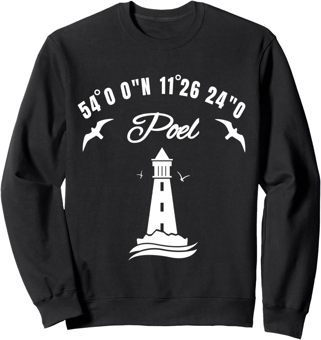 Poel Koordinaten Leuchtturm Möwe Ostsee Insel Poel Urlaub Sweatshirt