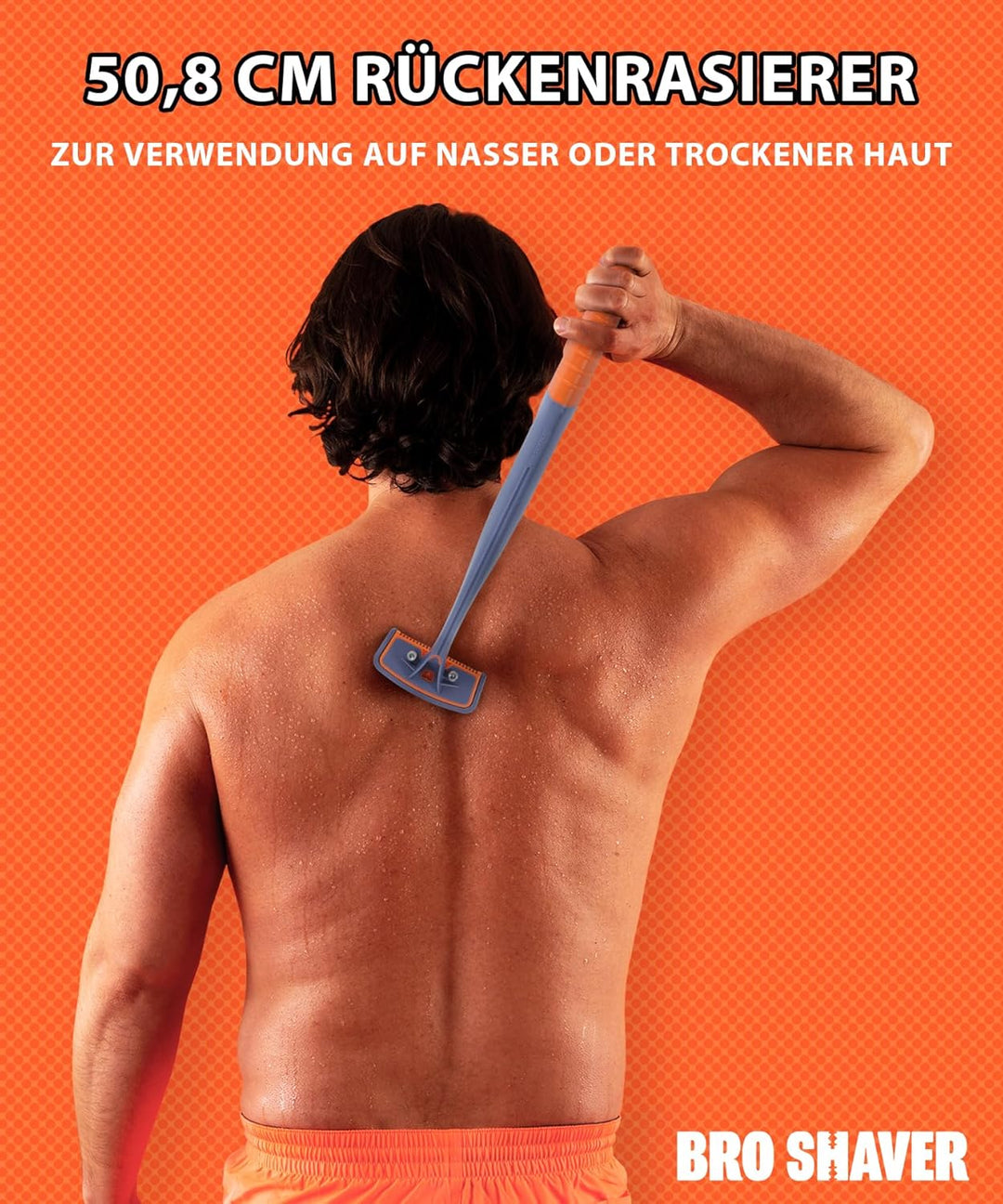 BroShaver 3.0 DIY Rücken- & Körperhaartrimmer mit 6 Klingen - Nass- oder Trockenrasur für Männer | R