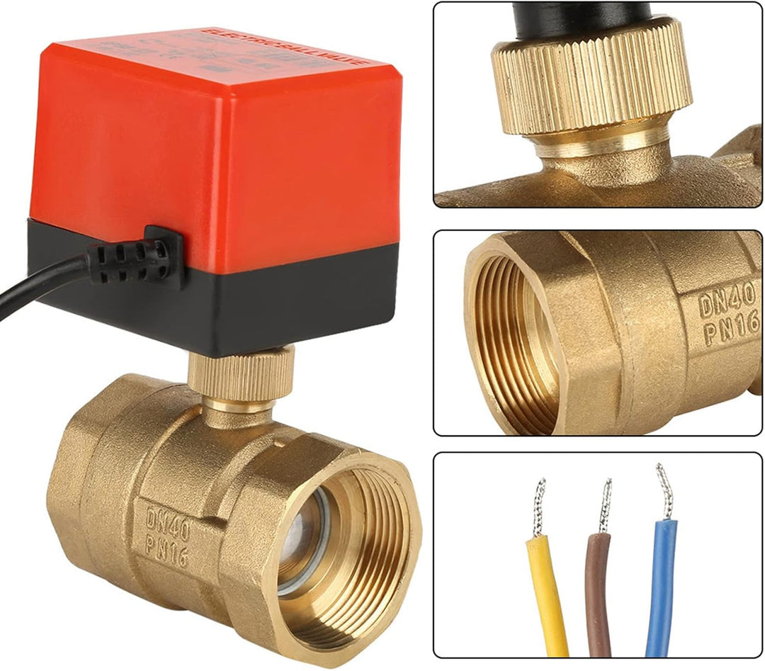 G1-1/2 "DC 24 V DN40 Motorisierte Kugelhahn 2 Way 3 Draht Messing Motorisierte Kugelhahn Elektrische