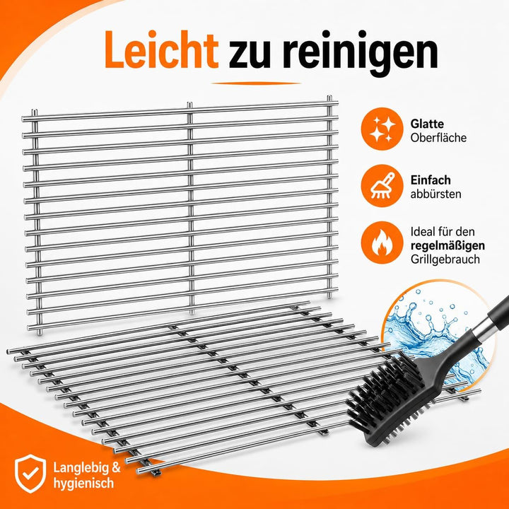 44.5 x 26cm 7637 Edelstahl Grillrost für Weber Spirit I & II E210, E220, S210, S220 (mit vorderen Br