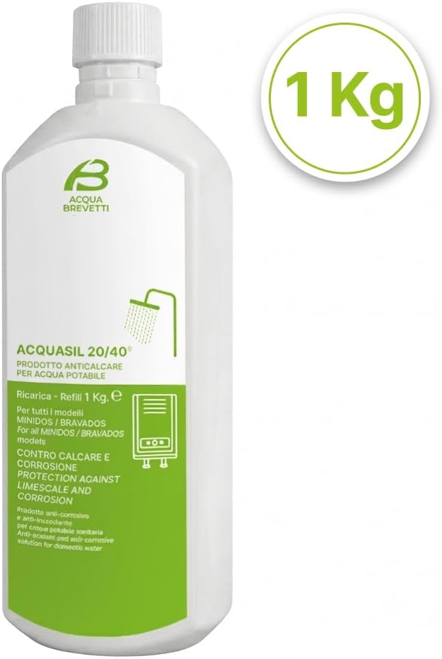 Acquabrevetti Aquasil Flüssigkeit 20/40® in der Flasche 1 l für Dosierpumpen MiniDos und BravaDos