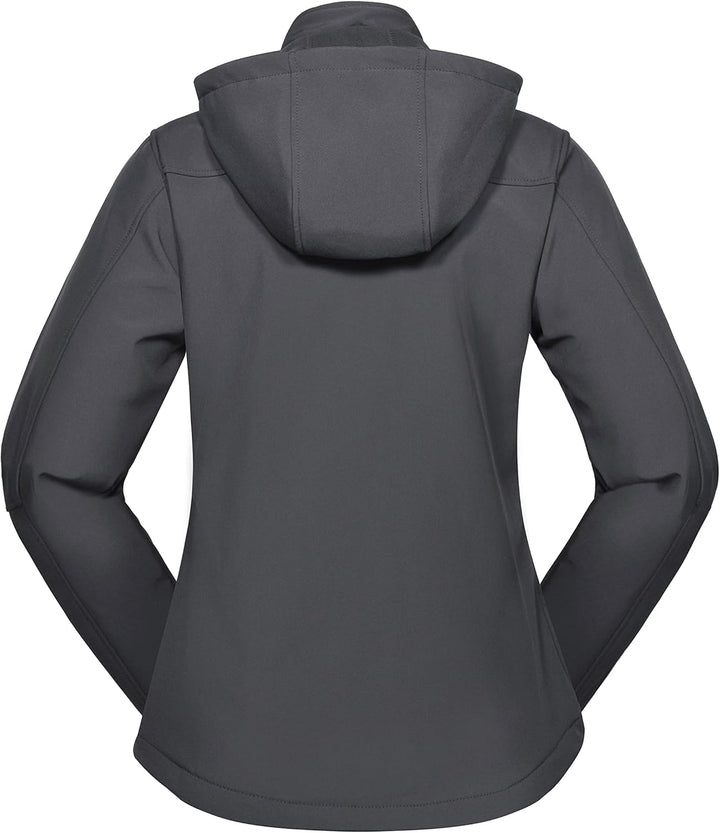 Little Donkey Andy Softshelljacke für Damen mit abnehmbarer Kapuze, Fleecefutter und Wasserabweisend