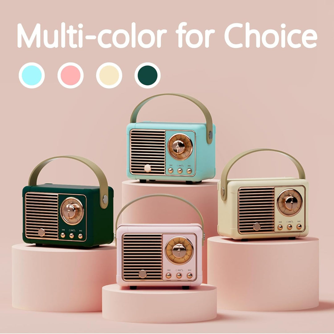 Mini Tragbarer Bluetooth Lautsprecher Coolen Retro Bluetooth Lautsprecher Perfekt für Zimmer Deko,Bü
