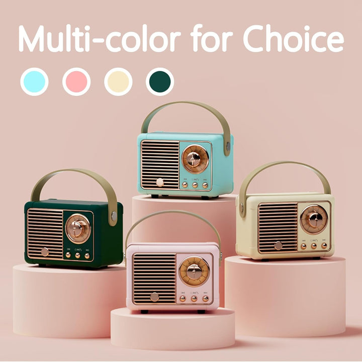 Mini Tragbarer Bluetooth Lautsprecher Coolen Retro Bluetooth Lautsprecher Perfekt für Zimmer Deko,Bü