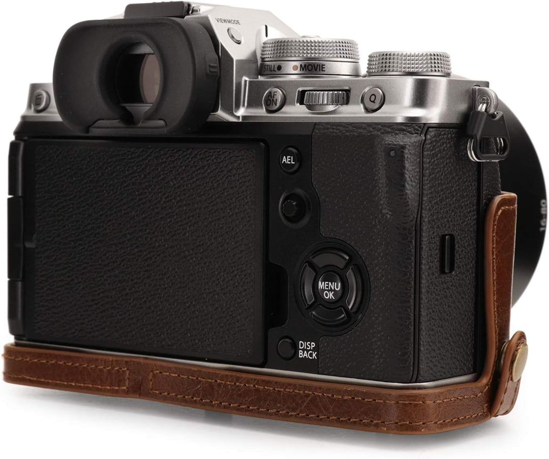 MegaGear Ever Ready MG1922 Kameratasche aus Echtleder, kompatibel mit Fujifilm X-T4 (XF16-80 mm), Br