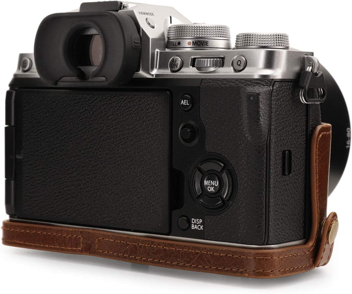 MegaGear Ever Ready MG1922 Kameratasche aus Echtleder, kompatibel mit Fujifilm X-T4 (XF16-80 mm), Br