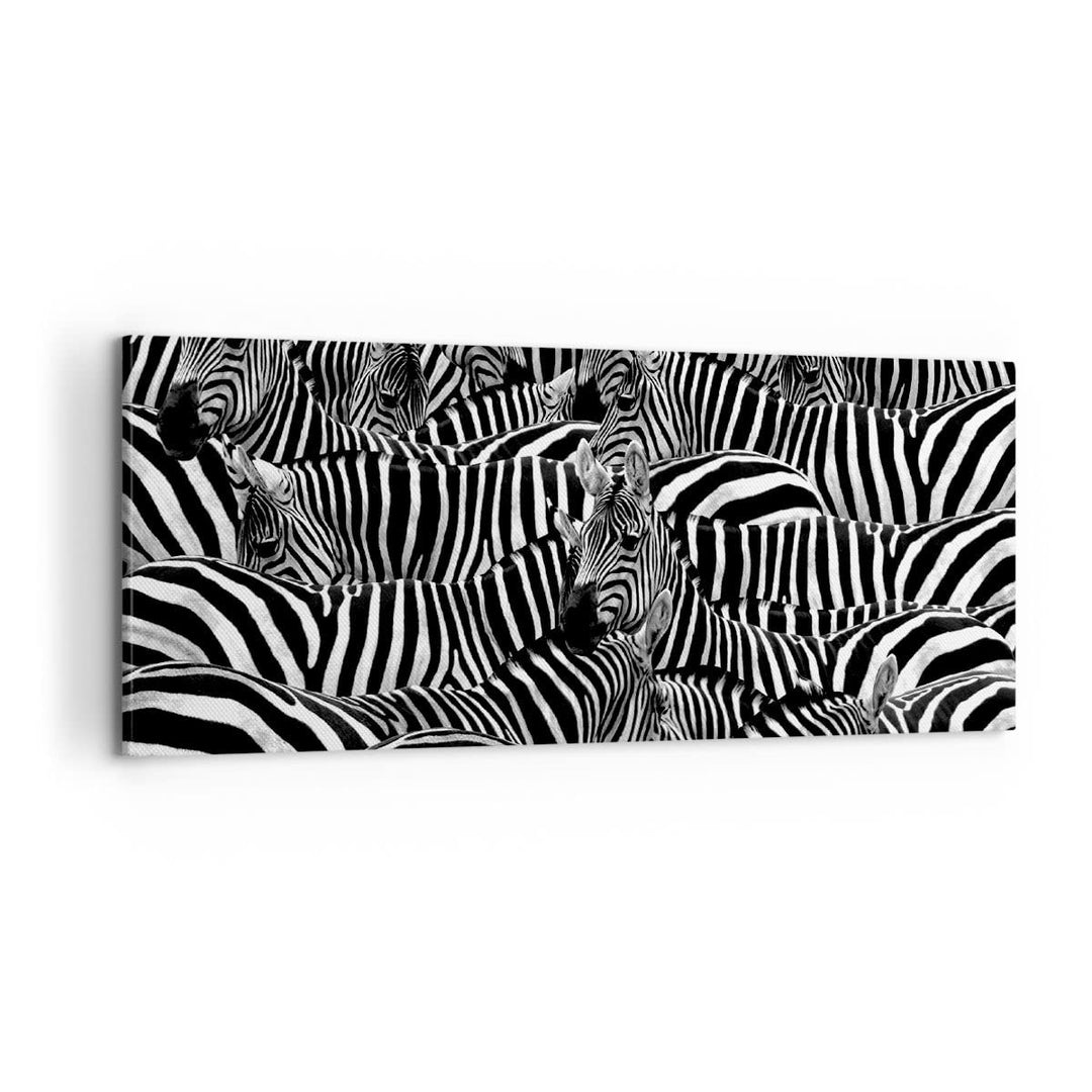 Panorama Bilder auf Leinwand 100x40cm Leinwandbild Tiere Zebra Streifen Gross Wanddeko Bild Schlafzi