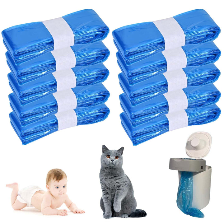 10 Stück Windeleimer Nachfüllkassetten, Nachfüllkassetten für Katzenklo-Mülleimer, Nachfüllbeutel, e