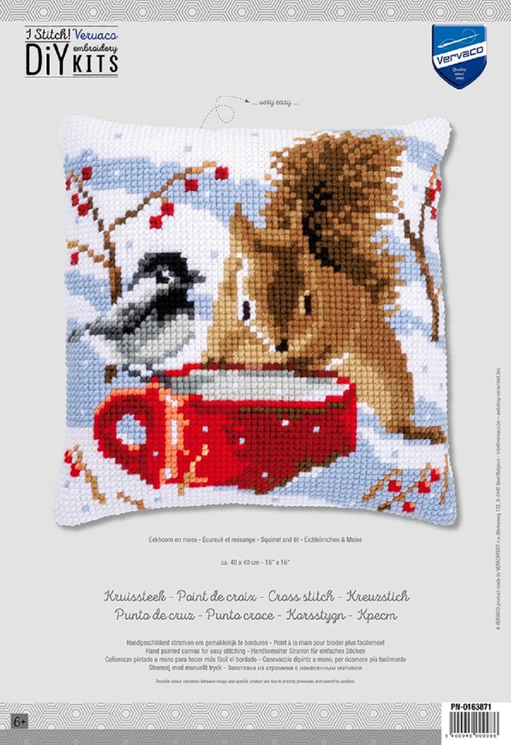 Vervaco PN-0163871 Kreuzstichkissen, Mehrfarbig, 40x40cm