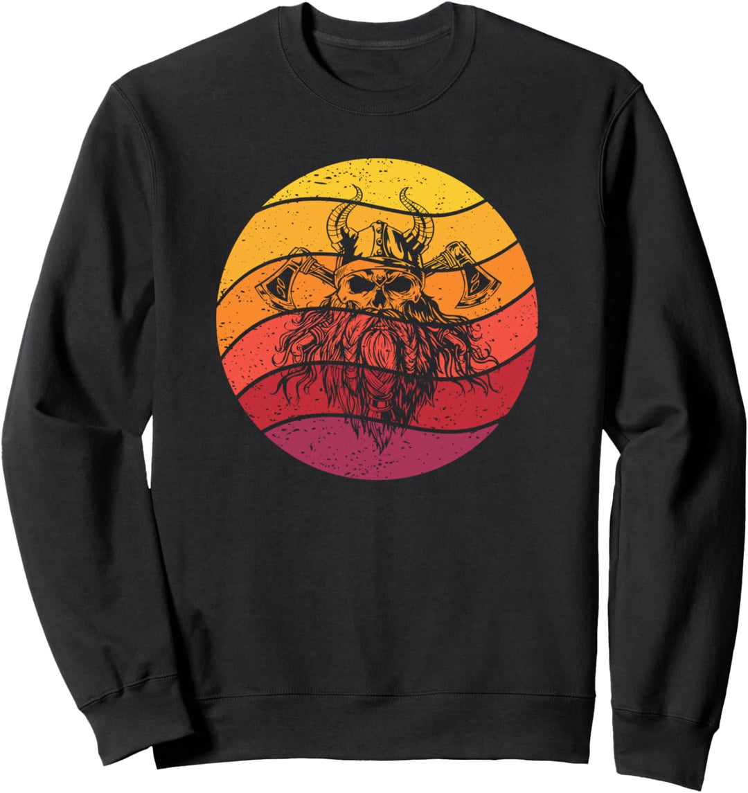 Wikinger Schädel Retro Style Vintage Sweatshirt