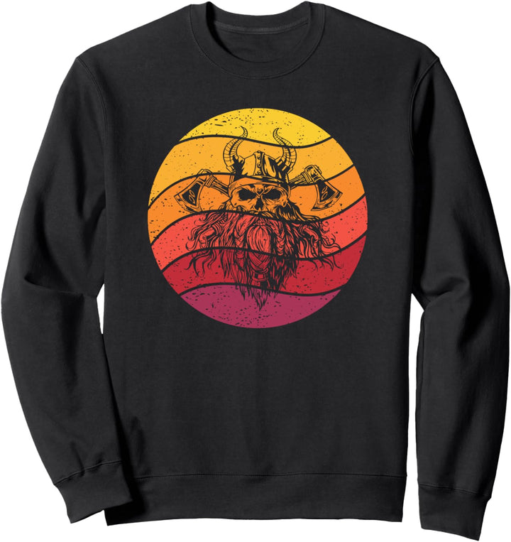 Wikinger Schädel Retro Style Vintage Sweatshirt