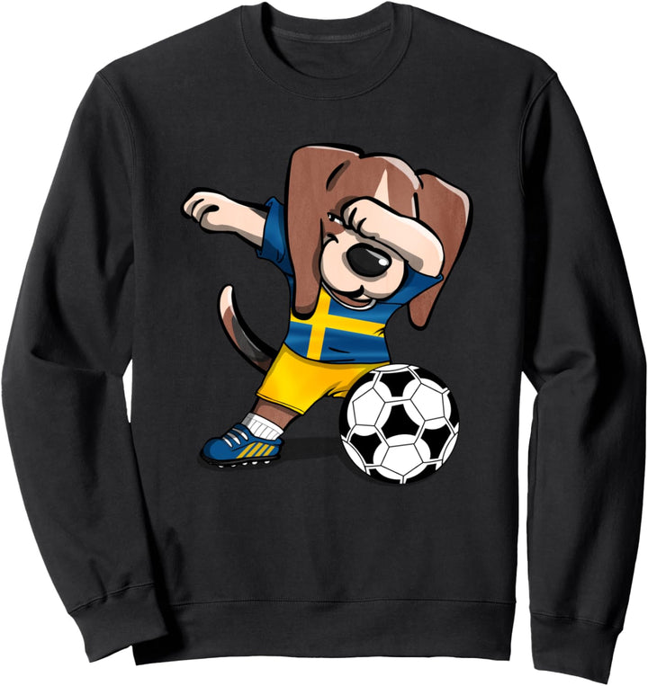 Dabbing Beagle Dog Schweden Fussball - Schwedische Flagge Sweatshirt