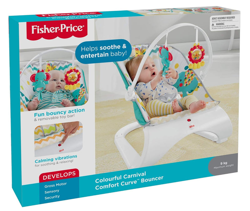 Fisher-Price Bunte karneval Comfort Curve Bouncer, Mehrfarbig,