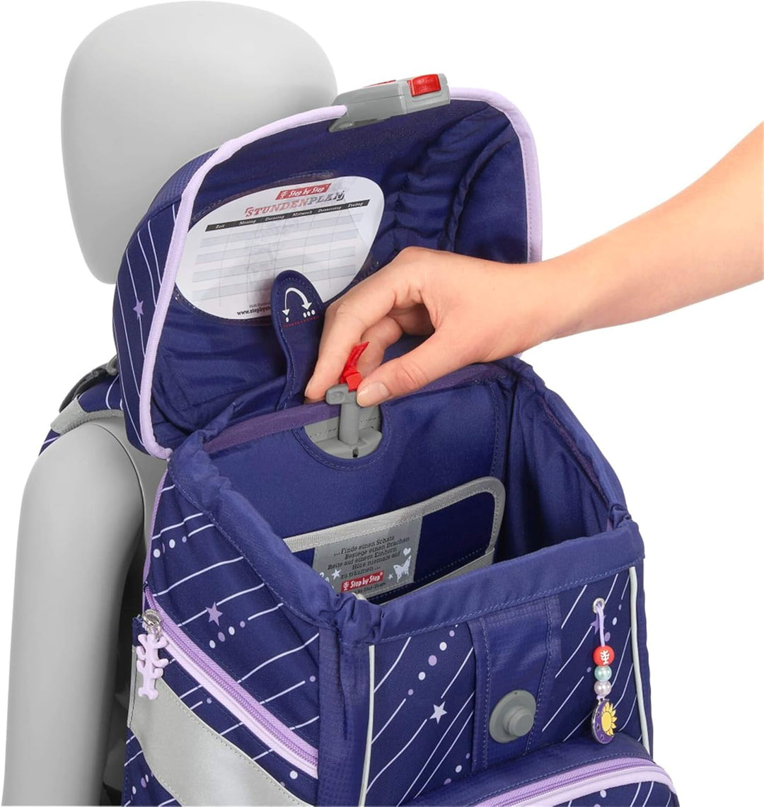 Step by Step Schulranzen-Set 2IN1 PLUS Pegasus Emily 6-teilig, lila, Pegasus-Desgin, ergonomischer T