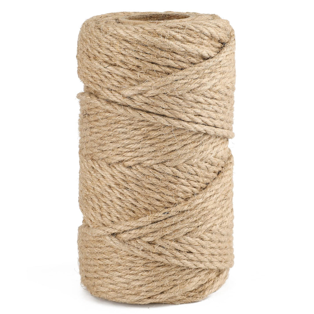 KINGLAKE 6mm Juteschnur,50m Hanfseil Jutegarn Naturkordel Jute Seil Dicke Schnur Bastelschnur Für Ve