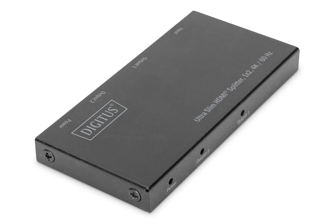 DIGITUS Ultra Slim HDMI Splitter, 1x2, 4K/60Hz HDR, HDCP 2.2, 18 Gbps, Micro USB Power