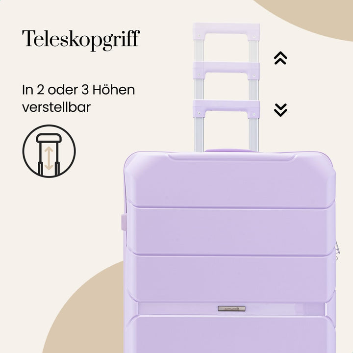 Urban Adventurer Koffer gross 110L – Violett – Hartschalenkoffer XXL mit Zahlenschloss &amp; 4 Rollen Vi