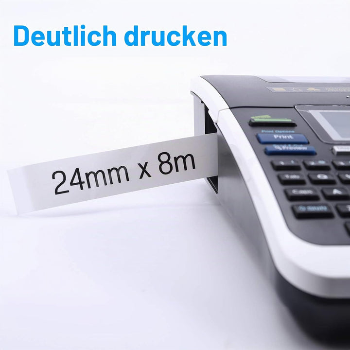 MarkField TZe-251 24mm Schriftband Kompatibel mit Brother P touch Bänder Schwarz auf Weiss TZ TZe251