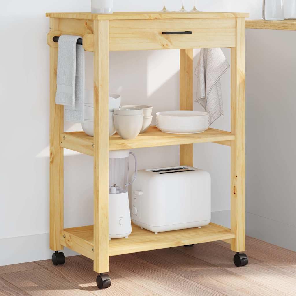 vidaXL Küchenwagen, Servierwagen mit viel Stauraum, Beistellwagen für Küche Wohnzimmer Badezimmer, T