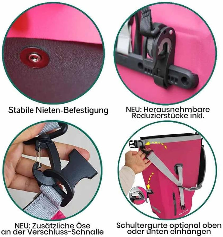 Bomence Fahrradtaschen für Gepäckträger 100% wasserdicht, Gepäckträgertasche für Fahrrad, Hinterradt