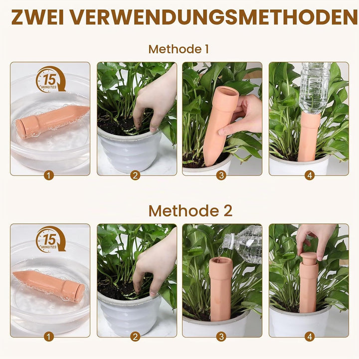 EXLECO 4 x 120ml Tonkegel Bewässerung mit Deckel Pflanzen Bewässerungskugel Pflanzen Wasserspender T