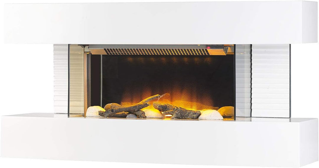 Carlo Milano Elektrokamin Wand: Design-Elektrokamin, 3D-Flammeneffekt, Wandmontage, 2.000 Watt, 81 c