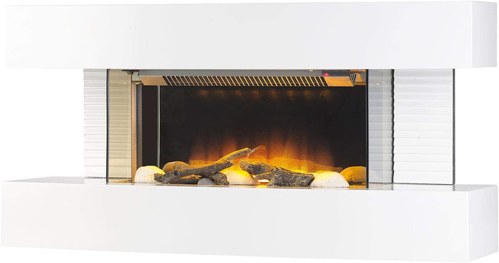 Carlo Milano Elektrokamin Wand: Design-Elektrokamin, 3D-Flammeneffekt, Wandmontage, 2.000 Watt, 81 c