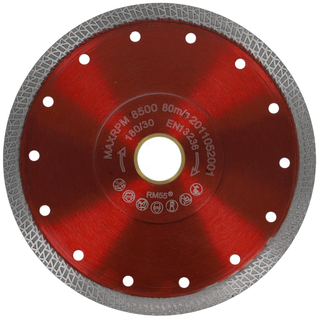 PRODIAMANT Diamanttrennscheibe Fliese Feinsteinzeug 180mm x 30 mit Ring 25,4 mm Fliesenscheibe für T