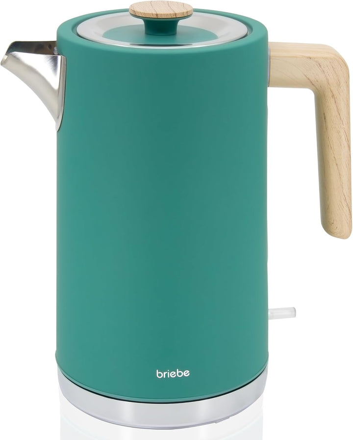 briebe Nordic Wasserkocher 1,7L Elektrischer Teekocher 2200W Schnell Aufheizender, BPA-frei, 360° So