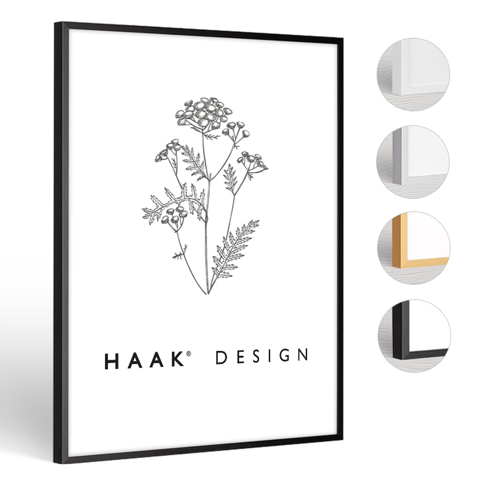 HaakDesign schmaler Bilderrahmen Alena Aluminium Alubilderrahmen 50 x 100 cm Schwarz (matt) Fotorahm