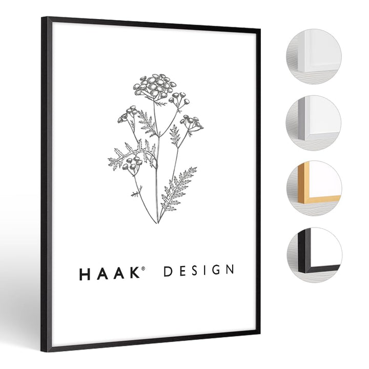 HaakDesign schmaler Bilderrahmen Alena Aluminium Alubilderrahmen 50 x 100 cm Schwarz (matt) Fotorahm